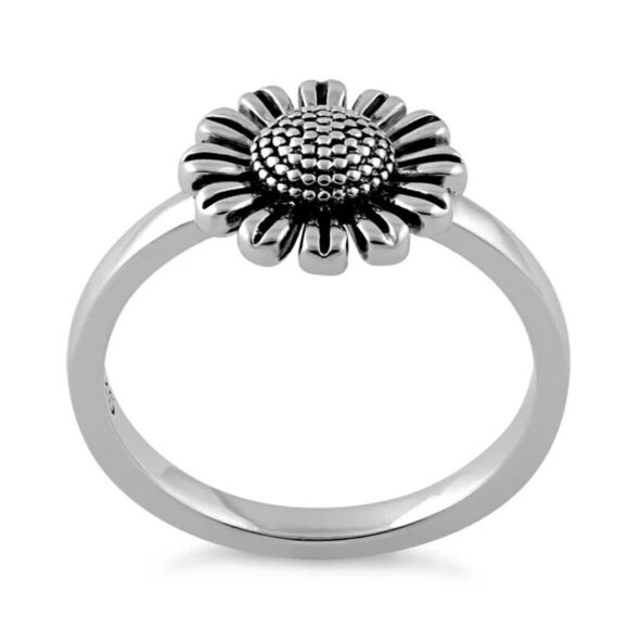 New Sterling Silver Sun Flower Ring - Picture 3 of 4